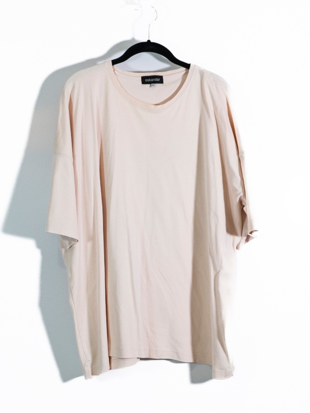 Eskandar Pima Cotton Crew Neck Half Sleeve Tee Shirt Pink Neutral OS